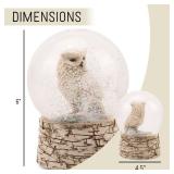 NAT & JULES Beautiful Snowy Barn Owl 6 x 4 Musical Glitter Snow Globe: Plays a Variety of Christmas Tunes including Jingle Bells & Silent Night - Perfect Accent DÃ©cor for the Holidays or Everyday, 