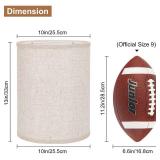 Tall Drum Lamp Shades Set of 2, 10Top x10 Bottom x 13High, Beige Lampshade for Table Lamp Floor Lamp, Replacement Lampshades Natural Linen Handcrafted, Spider, Harp Holders Included, Easy Assembly