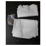 Simplebrand 100% Blackout Curtain Liner for Bedroom, Thermal Insulated Blackout Liners for 63 Inch Behind Curtains, 2 Liners Per Set with 14 Pieces Rings, Each 40 W x 58 L, Greyish White