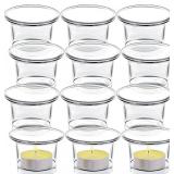 Tealight Candle Holder Set of 12,Glass Votive Candle Holders,Clear Tea Light Holders Bulk for Wedding Holiday Birthday Party Dinner & Home Decor