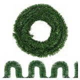 2 Pack Christmas Garland Artificial Pine Garland Christmas Decorations Xmas Tree Decor Outdoor Indoor Home Green Garden Greenery, Holiday Wedding Party Stairs Fireplaces Office Door Frame Decor