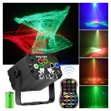 Enjoyedled DJ Disco Party Lights Battery Powered - Northern Laser Light Effect RGB Led Sound Activated Strobe Lighting with Remote Control for Indoor Birthday Halloween Karaoke Club KTV MISSING STAND