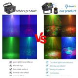 Enjoyedled DJ Disco Party Lights Battery Powered - Northern Laser Light Effect RGB Led Sound Activated Strobe Lighting with Remote Control for Indoor Birthday Halloween Karaoke Club KTV MISSING STAND