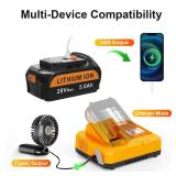 2 Pack5.0Ah Lithium-Ion Battery Replacement for Dewalt 20v Max Batteries DCB116 Fast Charger Combo for Dewalt 20V 60V Max Battery with USB Port & Cordless Power Tools