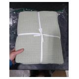 Salt Earth 100% Cotton Throw Blanket, Queen, 90X92 Waffle Throws for Home, Bedrooms, Outdoor & Office Couch, Cozy Room Decor Blankets, Christmas Blankets and Throws (Sea Foam)