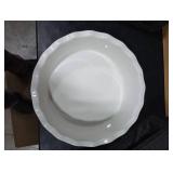 MORA Ceramic Pie Pan for Baking - 9 inch - Deep and Fluted Pie Dish for Old Fashion Apple Pie, Quiche, Pot Pies, Tart, etc - Modern Farmhouse Style Porcelain Ceramic Pie Plate - Vanilla White