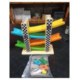Toddler Toys for 1 2 Year Old Boy and Girl Gifts Wooden Race Track Car Ramp Racer with 4 Mini Car