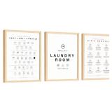 EXCOOL CLUB Laundry Room Decor - 12x16 Decor for Laundry Room Accessories, Symbol Wall Art Prints, Symbols Guide Pictures