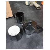 Mixpresso Black 3 Cup Moka Pot Cuban Coffee Maker, Moka Pot for Gas, Electric Stove Top, Classic Italian Coffee Maker, Stovetop Espresso Maker, Camping Pot Makes 3 Espresso Cup 5 Oz - Mug 4.4 Oz