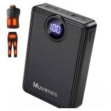 Muvenes Heated Vest Battery Pack, Portable Power Charger 12000mAh 5V/2A Power Bank with LED Display, Compatible with Soleilwear USB Heated Clothing - No for 7.4V DC Heated Devices