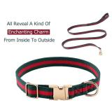 Stylish and Elegant Dog Collar,Adjustable Metal Belt Buckle, Durable High Density Fabric for Comfortable Pet Dog Collar and Dog Leash Set Packing for Big Dogs