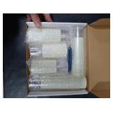 Amagic Flameless Candles Battery Operated, LED Candles with Remote and Timer, Acrylic Plexiglass Flickering Fake Candle for Wedding, Home Decor, Ivory White, Set of 5, D2.2 x H5 5 6 7 8