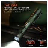 ACEBEAM TAC 2AA EDC Tactical Dual Modes Flashlight Rechargeable, 1600 High Lumens Flashlight, Dual Switch Pocket LED Flashlight, Super Bright Small Flash Light for Emergency, Camping, Home
