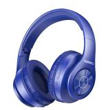TUINYO Bluetooth Headphones Wireless, Over Ear Stereo Wireless Headset 40H Playtime with deep bass, Soft Memory-Protein Earmuffs, Built-in Mic Wired Mode PC/Cell Phones/TV-Dark Blue