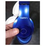 TUINYO Bluetooth Headphones Wireless, Over Ear Stereo Wireless Headset 40H Playtime with deep bass, Soft Memory-Protein Earmuffs, Built-in Mic Wired Mode PC/Cell Phones/TV-Dark Blue