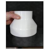 CABAX Duct Reducer 6 to 4 inch Air Duct Adapter HAVC Pipe Connector for Inline Ventilation System (150mm to 100mm), White