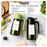 TrendPlain - Original 16oz/470ml Olive Oil Dispenser Bottle for Kitchen Gadgets and Air Fryer Accessories - Olive Oil Sprayer for Cooking w/Stickers - 2 Black