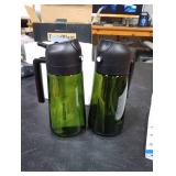 TrendPlain - Original 16oz/470ml Olive Oil Dispenser Bottle for Kitchen Gadgets and Air Fryer Accessories - Olive Oil Sprayer for Cooking w/Stickers - 2 Black