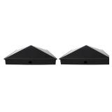 Black Plastic Pyramid True 8 x 8 (200mm x 200mm) Fence Post Cap with Pre-Drilled Holes (2)