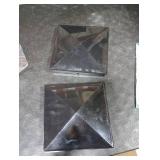 Black Plastic Pyramid True 8 x 8 (200mm x 200mm) Fence Post Cap with Pre-Drilled Holes (2)