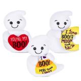 My OLi 6 Stuffed Ghost Plush Toys Set - Halloween Decorations Dolls with Heart, Candy Corn & Moon - Pack of 3 Cute Ghost Ornaments for Kids