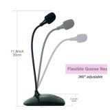 TKGOU USB Microphone, 360 Degree Adjustable Gooseneck Design, Mute Button & LED Indicator, Noise-Canceling Technology, Plug & Play, Compatible with Windows & MacOS