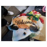 amadecohome Lighted Christmas Garden Flag 22x13, 8 Modes Double Sided Solar Christmas Decorations Outdoor LED Navidad Flag, Yard Decorations for Xmas Patio Lawn Porch (Snowman Multicolor)