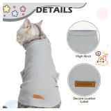 EXPAWLORER Soft Cat Sweater - Sweaters for Cats Only Warm Kitten Clothes, Fall and Winter Pet Coat Pullover Design, Fleece Sweatshirt Clothing Also for Puppy Small Dogs, Grey Medium