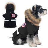 PINA Small Dog Coats - Waterproof, Warm Winter Jacket with Faux Fur Hood, Reflective, Flannel Lined, Windproof