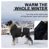 PINA Small Dog Coats - Waterproof, Warm Winter Jacket with Faux Fur Hood, Reflective, Flannel Lined, Windproof