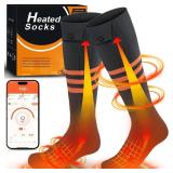 Heated Socks for Men Women, Upgraded Rechargeable Electric Heated Socks Up to 10 Hours, Washable Winter Foot Warmer Socks for Outdoor Camping Skiing Hunting Hiking