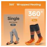 Heated Socks for Men Women, Upgraded Rechargeable Electric Heated Socks Up to 10 Hours, Washable Winter Foot Warmer Socks for Outdoor Camping Skiing Hunting Hiking