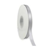 Silver Ribbon 3/8 Inch x 50 Yards Satin Ribbon Continuous, Single Face, for Crafts, Gift Wrapping, Floral Bouquet, Weddings, and Decorations, with Spool