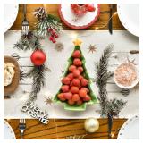 Artoid Mode Xmas Trees Holly Pine Cone Merry Christmas Table Runner, Seasonal Winter Kitchen Dining Table Decoration for Home Party Decor 13x72 Inch