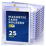 Basthalan 23ct Magnetic Card Holder, 35pt Single Card Holder Touch, U-V Protectors Hard Plastic for Trading Cards, Magnet Case, Sports, Game, Football, Baseball Cards Holders