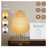 Noguchi Style Japanese Paper Floor Lamp Akari Rice Paper Lantern, Wabi-Sabi Japandi Decor, Minimalist Cozy Standing Light