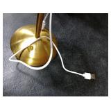 HPUFKOT Portable Crystal Metal Desk Lamp,3-Color Touch Control, Rechargeable Battery - Ideal Bedside Lamp for Bedroom Nightstand (Metal Gold)