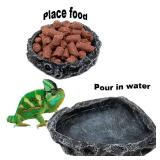 2 Pack Reptile Feeding Dish Corner Bowl, Reptile Water Dish Food Bowl Feeding Terrarium Bowls for Bearded Dragon Lizard Frog Gecko Tortoise Hermit Crab