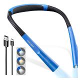 Glocusent Upgraded LED Neck Reading Light, Book Light for Reading in Bed, 30-min Timer, 3 Colors & 3 Brightness Adjustable, Rechargeable & Long Lasting, Perfect for Reading, Knitting