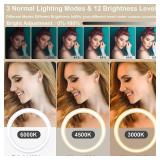 13 Selfie Ring Light with 76 Tripod Stand & 3 Phone Holder, LED Camera Ringlight with 48 RGB Colors Modes & Musical Rhythm Mode and 12 Brightness Dimmable for Makeup/Photography/Videos/Vlog/TikTok