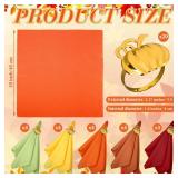 Preboun 20 Set Fall Thanksgiving Cloth Napkins 19 x 19 Inch with Pumpkin Ring Holders Harvest Dinner Reusable Fabric Cocktail Napkins for Thanksgiving Day Autumn Holiday Dinner Table