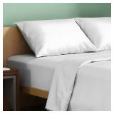 TEXAS LINEN CO. 100% Organic Cotton Percale Sheets King Size - 4 PC White Organic Sheets King Set, Soft, Crisp & Cooling, Fully Elasticized 16 Deep Pocket Hotel Bedsheet Set - GOTS Certified