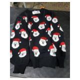 Christmas Sweater for Women, Cute Long Sleeve Crew Neck Ugly Christmas Sweater Santa Claus Knitted Sweater Funny Xmas Holiday Party Pullover Top Black L