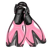 Supertrip Kids Snorkel Fins, Swim Fins for Lap Swimming, Adjustable Short Flippers, Travel Size Diving Fins Scuba Fins, Snorkeling Gear for Kids Boys Girls Age 6-14