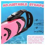 Supertrip Kids Snorkel Fins, Swim Fins for Lap Swimming, Adjustable Short Flippers, Travel Size Diving Fins Scuba Fins, Snorkeling Gear for Kids Boys Girls Age 6-14