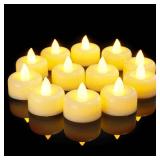 Amagic 24 Pack Flameless LED Tea Lights Candles Battery Operated, Electric Fake Tealight Candles for Votive, Halloween, Christmas, Home Decor, Wedding, Table Decor (24Pack)