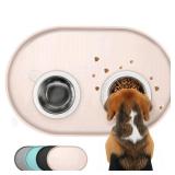 Conlun Dog Food Mat,1/2 Inch Raised Edges Cat Feeding Mat,BPA-Free Silicone Pet Mats for Floor Waterproof,Rubber Placemats for Food and Water Bowls(Natural Tan,18.9x11.8)