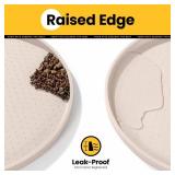 Conlun Dog Food Mat,1/2 Inch Raised Edges Cat Feeding Mat,BPA-Free Silicone Pet Mats for Floor Waterproof,Rubber Placemats for Food and Water Bowls(Natural Tan,18.9x11.8)