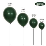 Latex Balloons, 100-Pack Different Sizes 18 12 10 5 Inch Party Balloon Garland Kit (Dark Green)