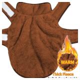 Malier Dog Winter Coat, Reversible Fleece Dog Cold Weather Coats, Windproof Warm Snow Puppy Jacket Vest Pet Clothes for Small Medium Large Dogs (Brown, Large)